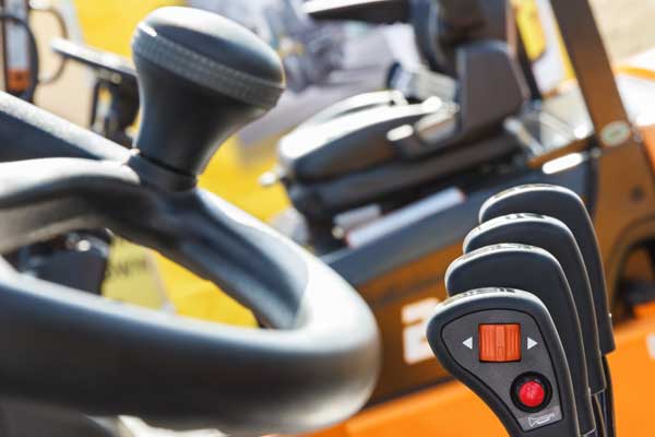 UMW forklift closeup control panel